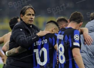 simone inzaghi e lautaro martinez ( foto di salvatore fornelli )